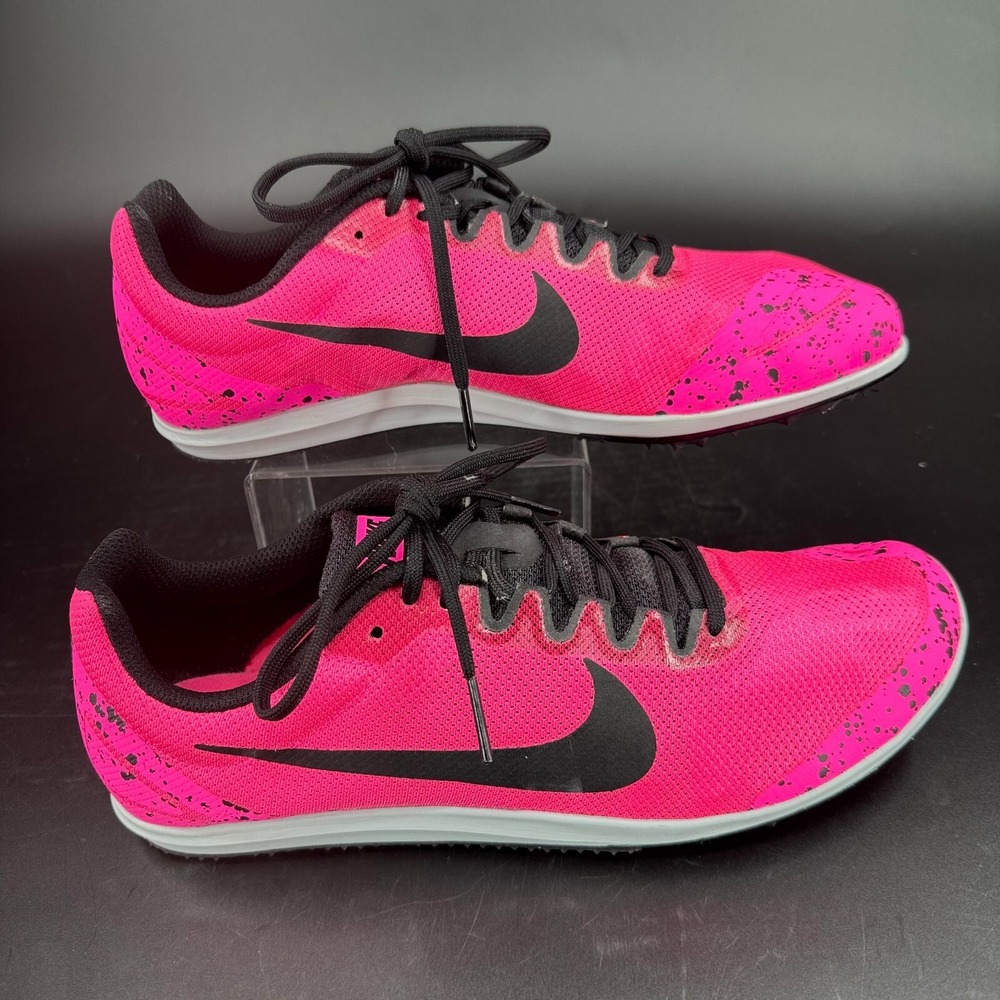 Nike Zoom Rival D 10 Track Shoes WOMENS Pink Black Lace Up Running Sneakers 11.5